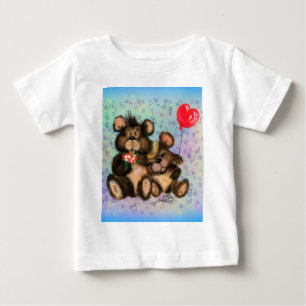 Family Bear with Heart Balloon Baby T-Shirt