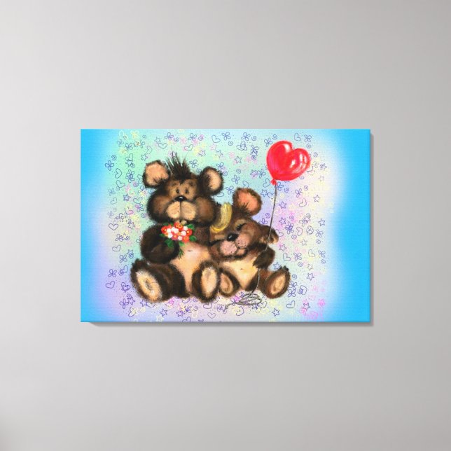 Family Bears Canvas Print - Painting (Front)