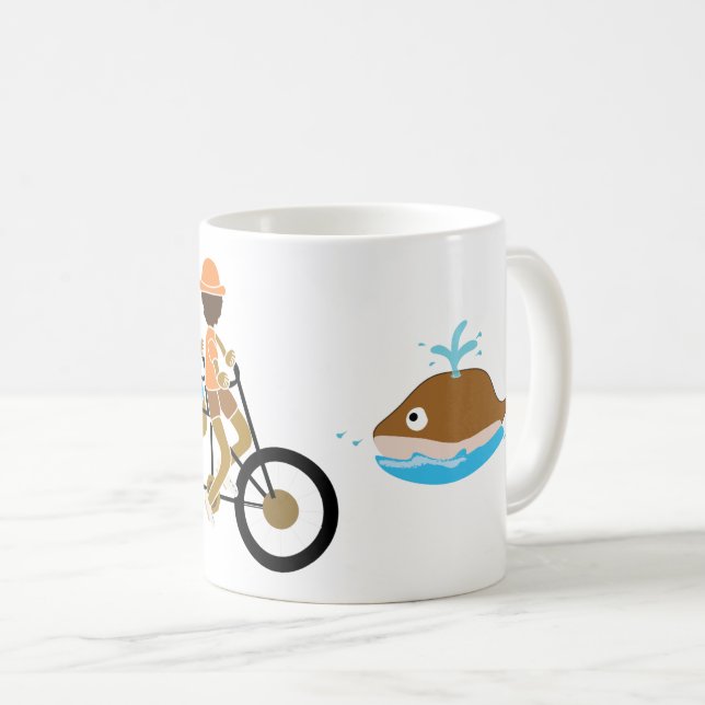 family biking and a whale mug (Front Right)