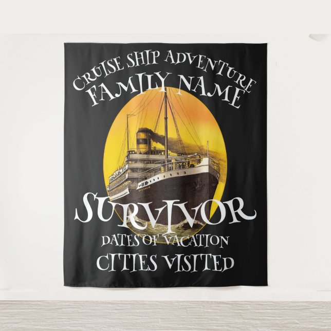 Family Birthday 2024 Party Tshirt Reunion Retired Tapestry (Front)