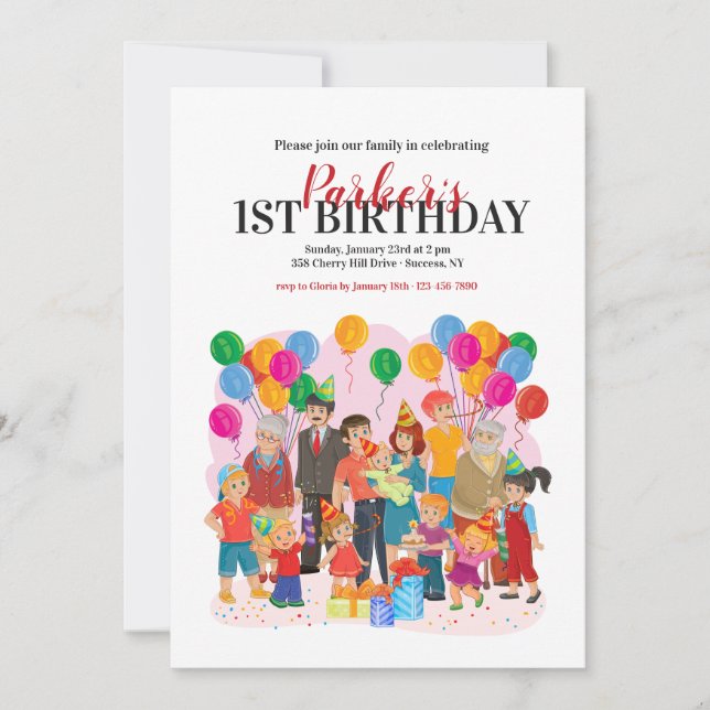 Family Birthday Party Invitation (Front)