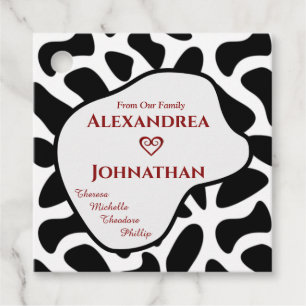 Family Black White Modern Animal Pattern Custom Favour Tags