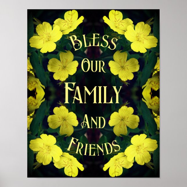 Family Blessing Flowers Abstract Inspirational Poster (Front)
