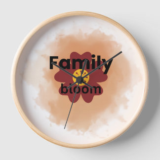 Family Bloom Watercolour Flower Wall Clock