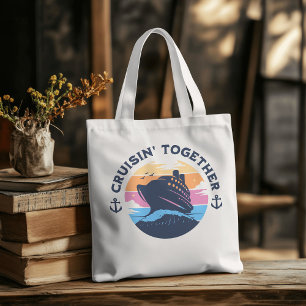 Family Blues Cruising Together PERSONALIZE Tote Bag