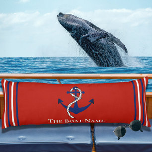 Family Boat Name  Anchor Rope Nautical Red Blue Body Cushion