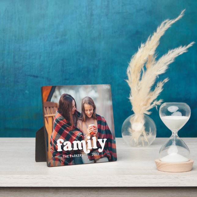 Family | Boho Text Overlay with your Photo Plaque (Insitu)