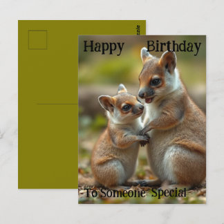 Family Bonds: Mama And Baby Quokka, Birthday Postcard