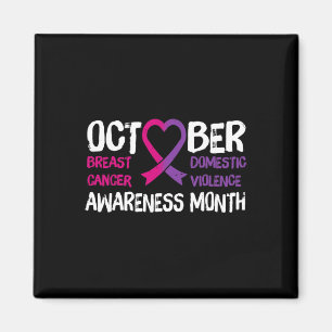 Family Breast Cancer and Domestic Violence Awarene Magnet
