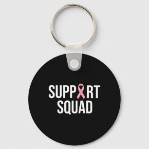Family Breast Cancer Awareness Pink Ribbon Support Key Ring