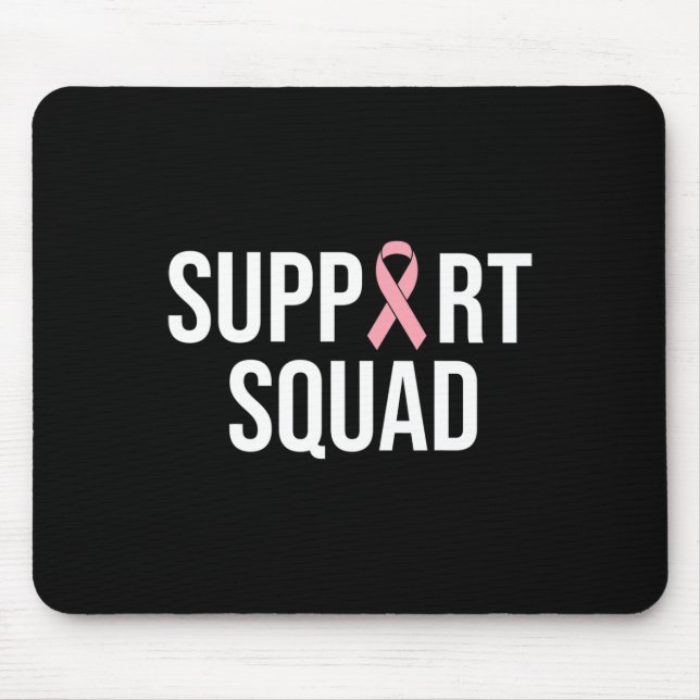 Family Breast Cancer Awareness Pink Ribbon Support Mouse Pad (Front)
