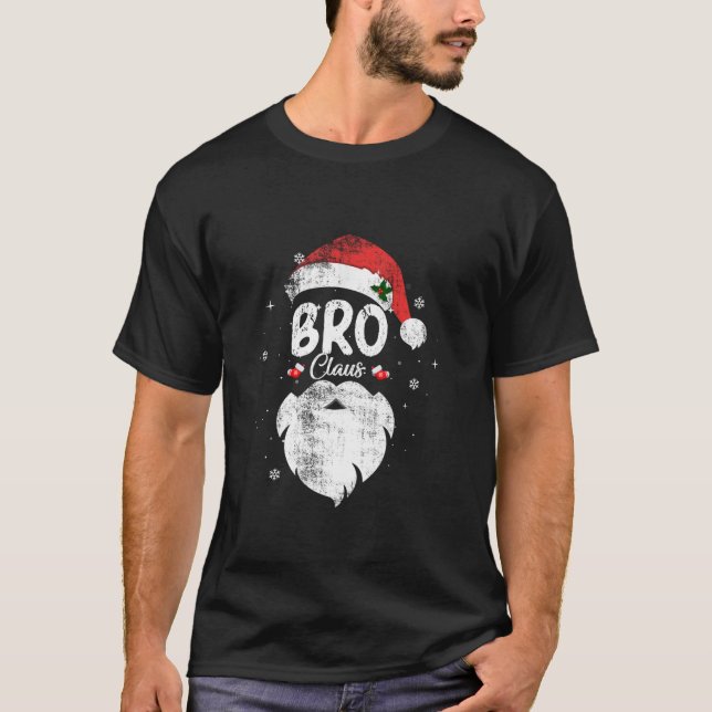 Family Bro Claus Christmas Santa s Hat Pajama Matc T-Shirt (Front)