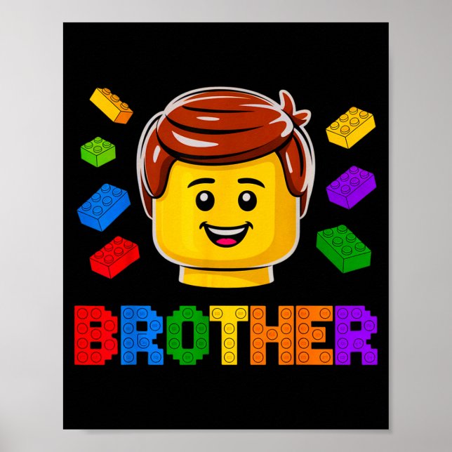 Family Brother Master Builder Building Brick Block Poster (Front)