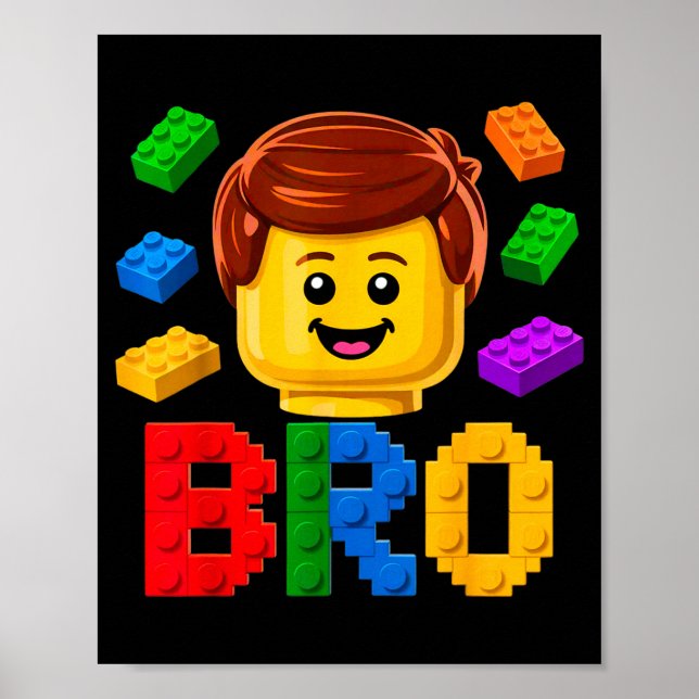 Family brother master builder building brick poster (Front)