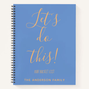 Family Bucket List Vacation Planner Personalised Notebook