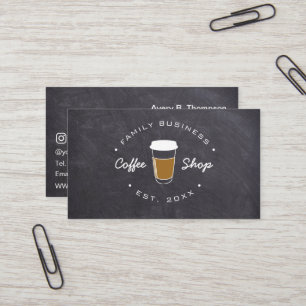 Family Business Coffee shop logo custom Card