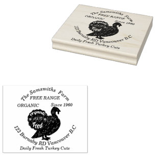 Family Business Turkey Farm Since 1960 Rubber Stamp