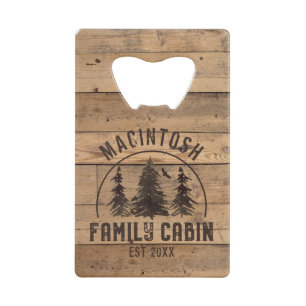 Family Cabin Name Rustic Wood Personalised