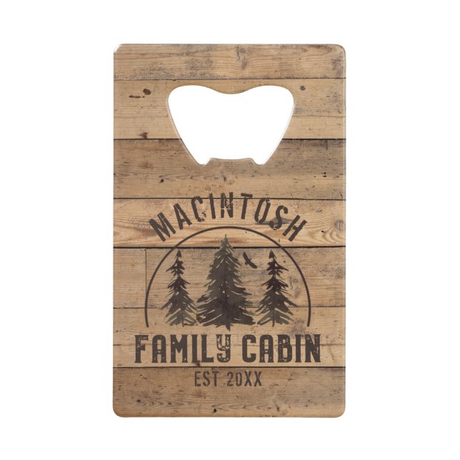 Family Cabin Name Rustic Wood Personalised (Front)
