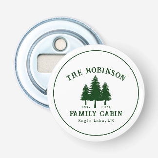 Family Cabin Rustic Country Pine Green Tree Forest Bottle Opener
