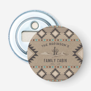 Family Cabin Rustic Southwest Native Tribal Cactus Bottle Opener