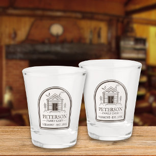 Family Cabin Rustic Wood Personalised Decor Shot Glass