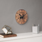 Family Cabin Rustic Wood Personalised Wall Clock