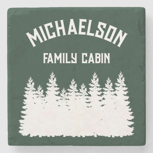 Family Cabin Stone Coaster (Front)
