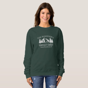Family Cabin White Rustic Trees Mountains Design Sweatshirt