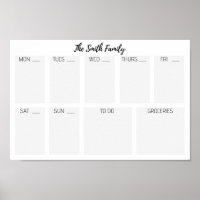 Family Calendar - To do - Groceries - Week