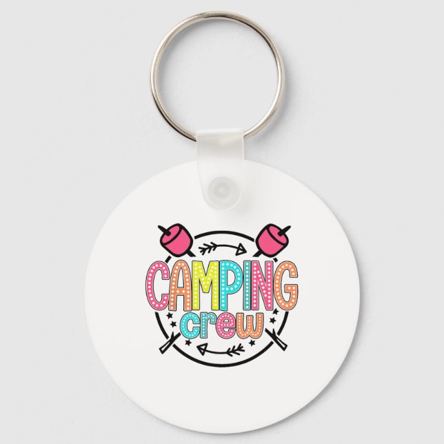 Family Camper Group Camping Crew Camping Matching  Key Ring (Front)