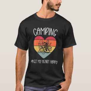 Family Camping Makes Me Happy Cute Hiking Boot Wom T-Shirt