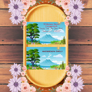 Family Camping Summer Adventure Nature-Inspired Business Card
