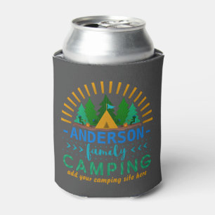 Family Camping Trip   Add Name and Campsite Grey Can Cooler