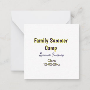 Family camping vacation custom add name dateSummer Card