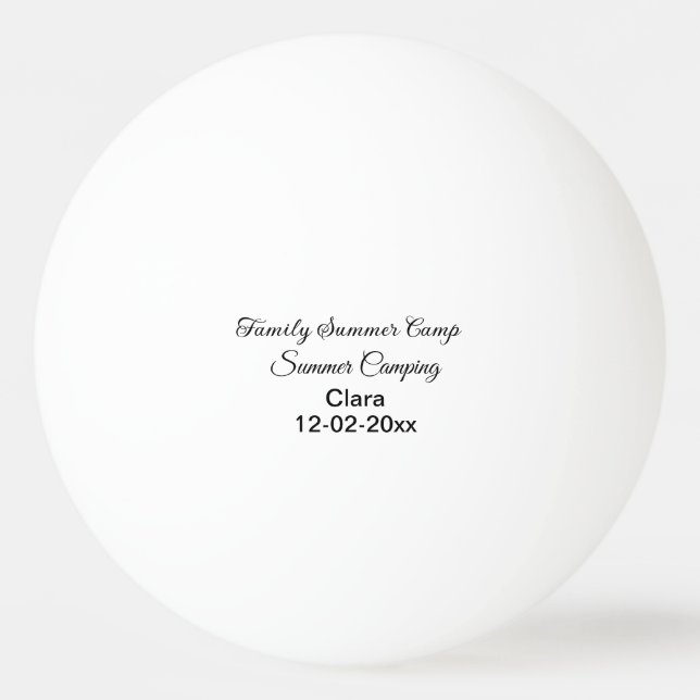 Family camping vacation custom add name dateSummer Ping Pong Ball (Front)