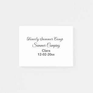 Family camping vacation custom add name dateSummer Post-it Notes