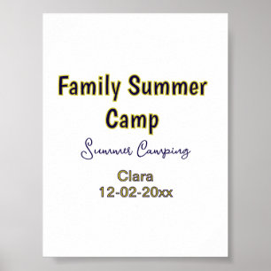 Family camping vacation custom add name dateSummer Poster