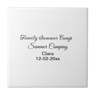Family camping vacation custom add name dateSummer Tile