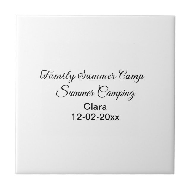 Family camping vacation custom add name dateSummer Tile (Front)