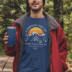 Family Camping Vacation Custom Matching Dad Camp T-Shirt