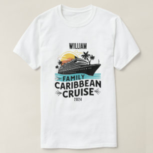 Family Caribbean Cruise Custom Name Year T-Shirt