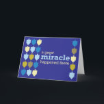 Family Chanukah greeting card<br><div class="desc">A fun and whimsical greeting card for Chanukah featuring a blue and gold colour palette of dreidels and a personalizable greeting inside. Don't see the colours or phrase you want? I'm happy to make a design with your choice of colours and fonts! Contact me for details.</div>