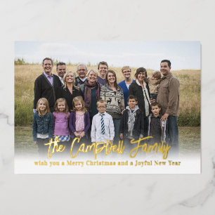 Family Cheer Foil Holiday Card Christmas Card