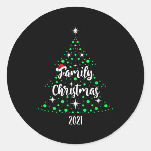 Family Christmas 2021 Classic Round Sticker