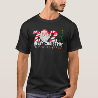 Family Christmas 2021 Tree Plaid Funny Christmas T-Shirt