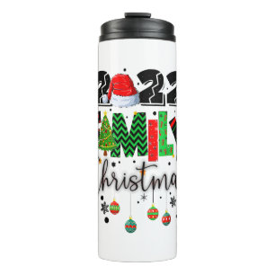 Family Christmas 2022 Matching Squad Santa Elf Fun Thermal Tumbler