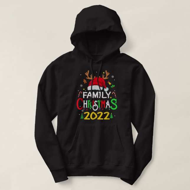 Family Christmas 2022 Squad Santa Matching Reindee Hoodie (Design Front)