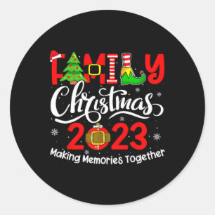 Family Christmas 2023 Matching Outfits Team Santa  Classic Round Sticker