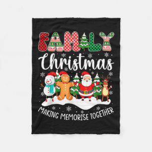 Family Christmas 2023 Matching Santa Reindeer Funn Fleece Blanket